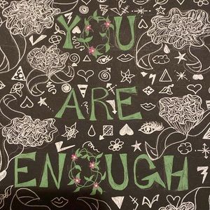 Unframed Original Art You Are Enough Drawing Illustration Blossoms & Symbols